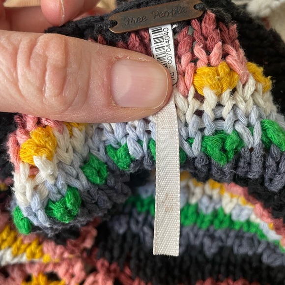 Free People Feeling Nostalgic in Jubilee Stripe Open Drape Knit Crochet Sweater - Picture 6 of 16